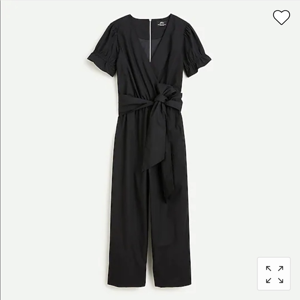 JCrew ruffle stretch cotton poplin jumpsuit